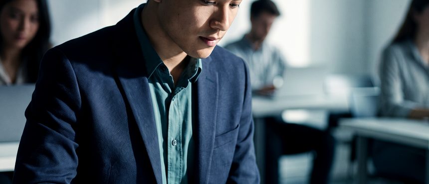 Étudiants dans une salle de classe moderne utilisant leur identifiant numérique CONNECTELL