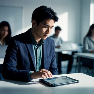 Étudiants dans une salle de classe moderne utilisant leur identifiant numérique CONNECTELL