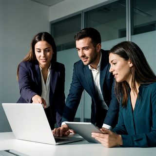 Équipe d'entreprise collaborant autour d'une solution CONNECTELL en salle de réunion